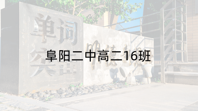 阜阳二中高二16班